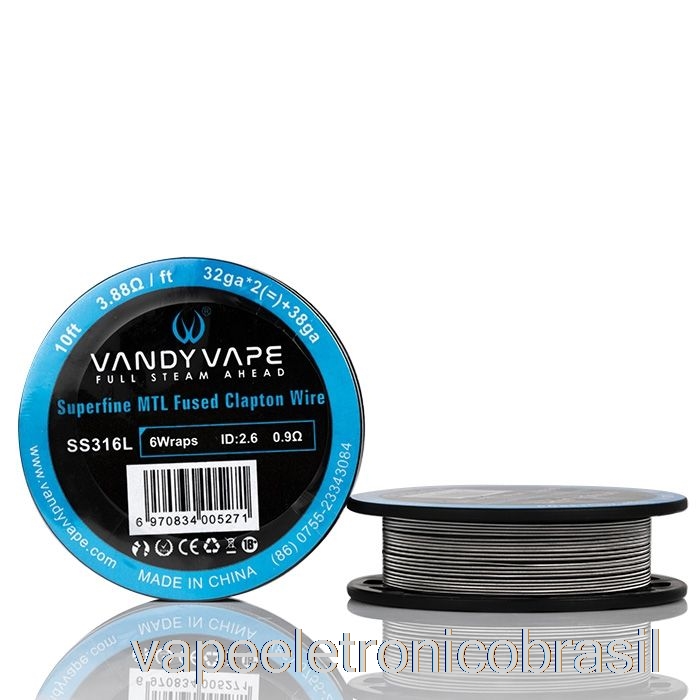 Vape Recarregável Vandy Vape Superfine Mtl Wire Carretéis - 10 Pés 3.88ohm Ss Fundido Clapton Wire